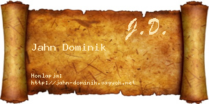 Jahn Dominik névjegykártya